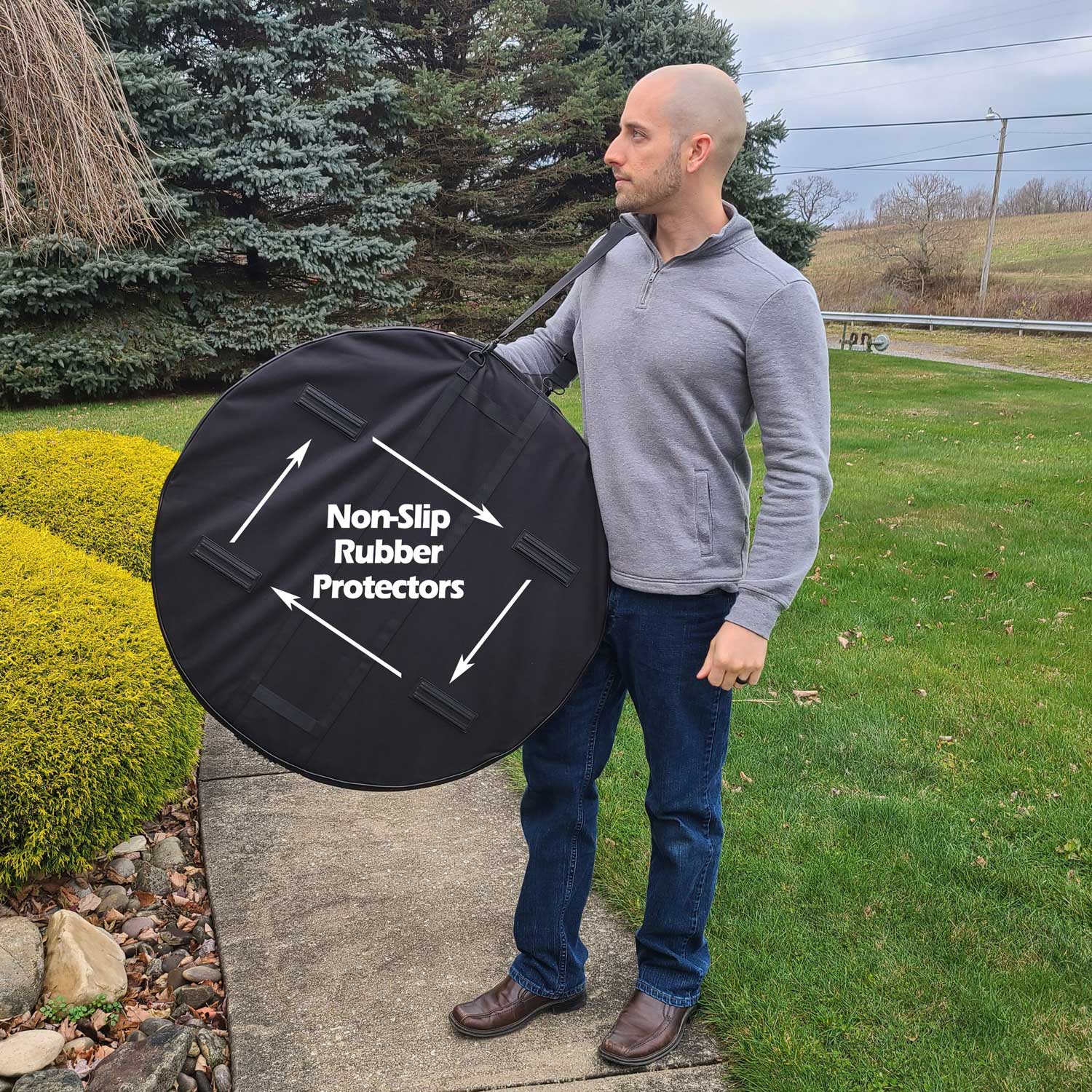 Padded Crokinole Board Carry Case- Round Rail Size - Image 4