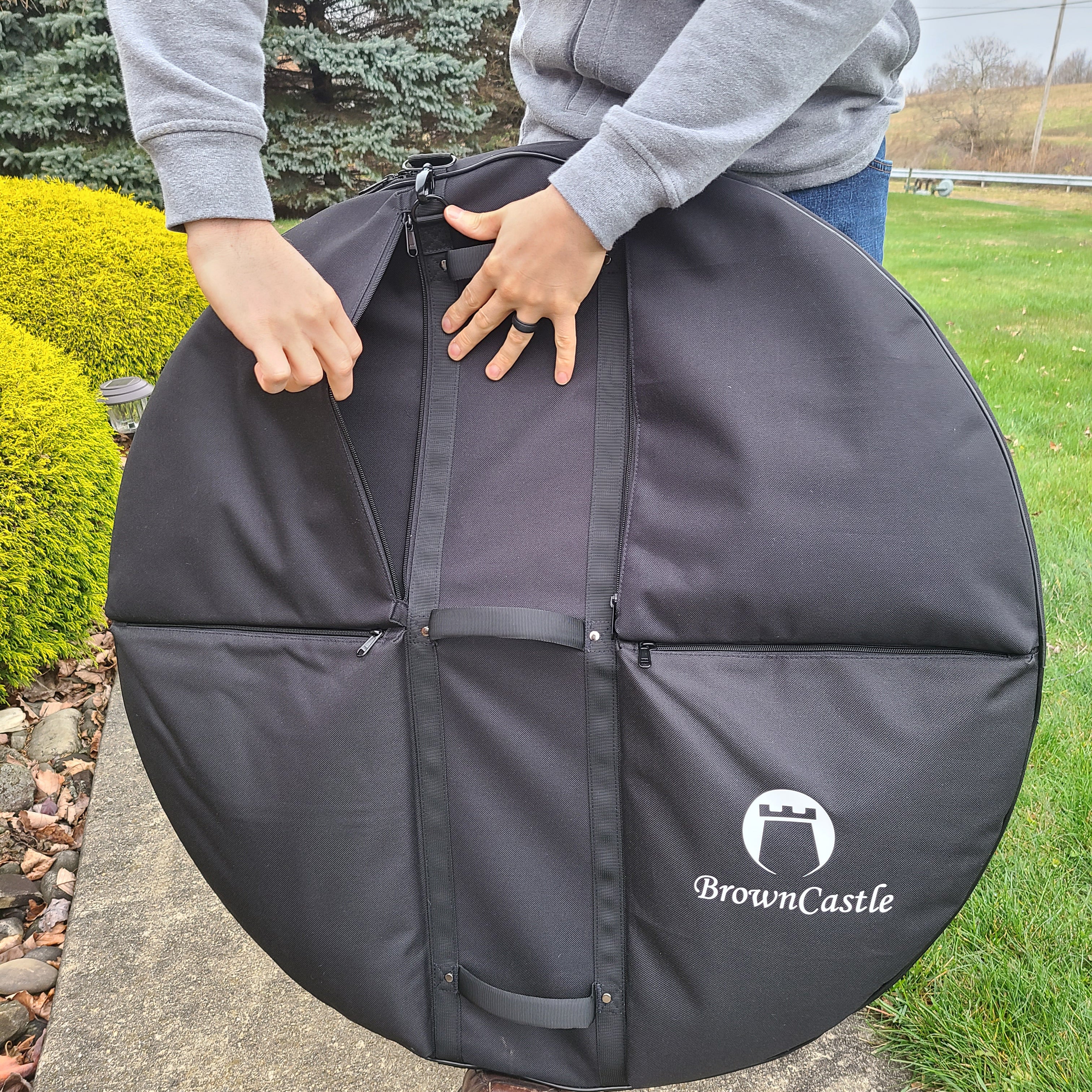 Padded Crokinole Board Carry Case- Round Rail Size - Image 5