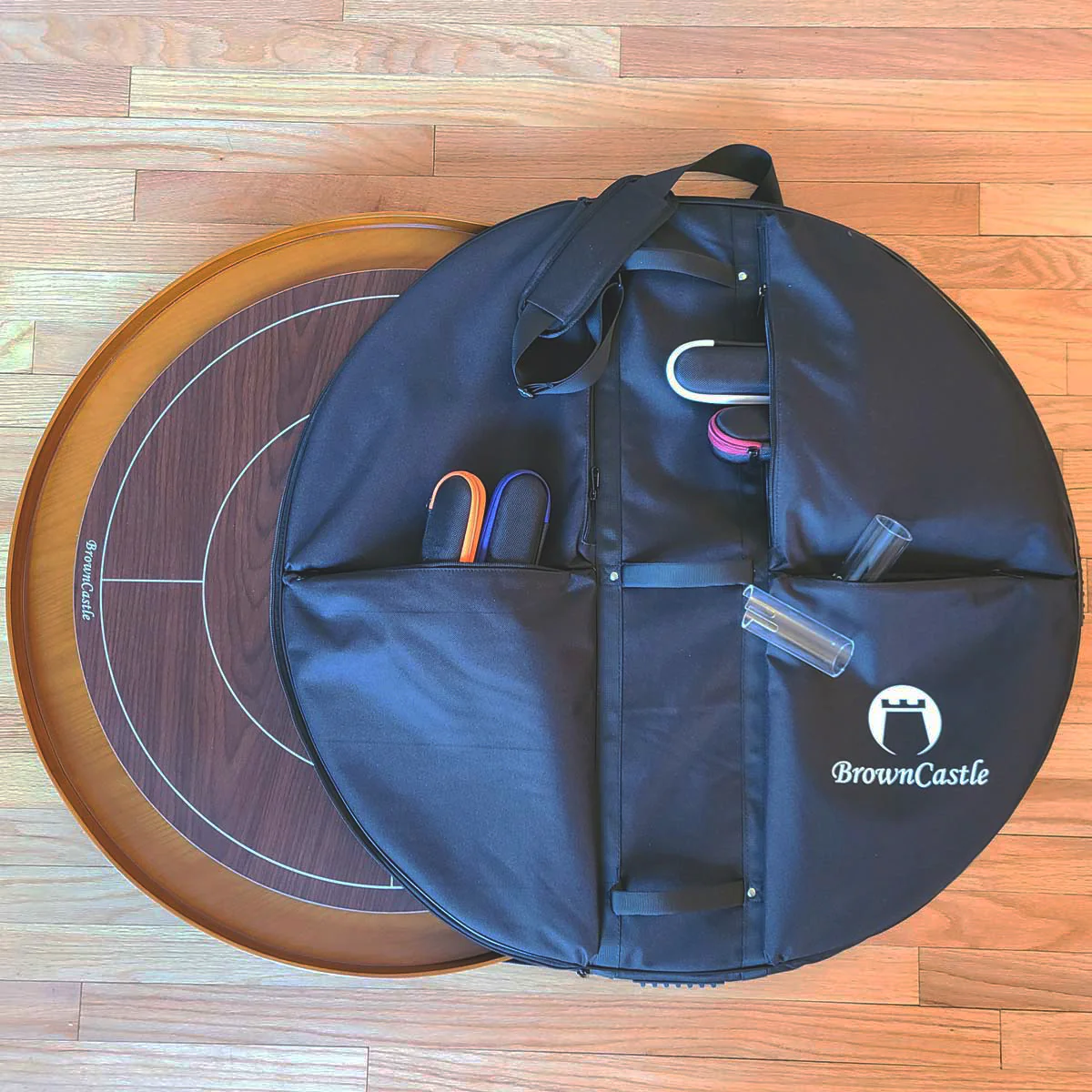 Padded Crokinole Board Carry Case- Round Rail Size - Image 6