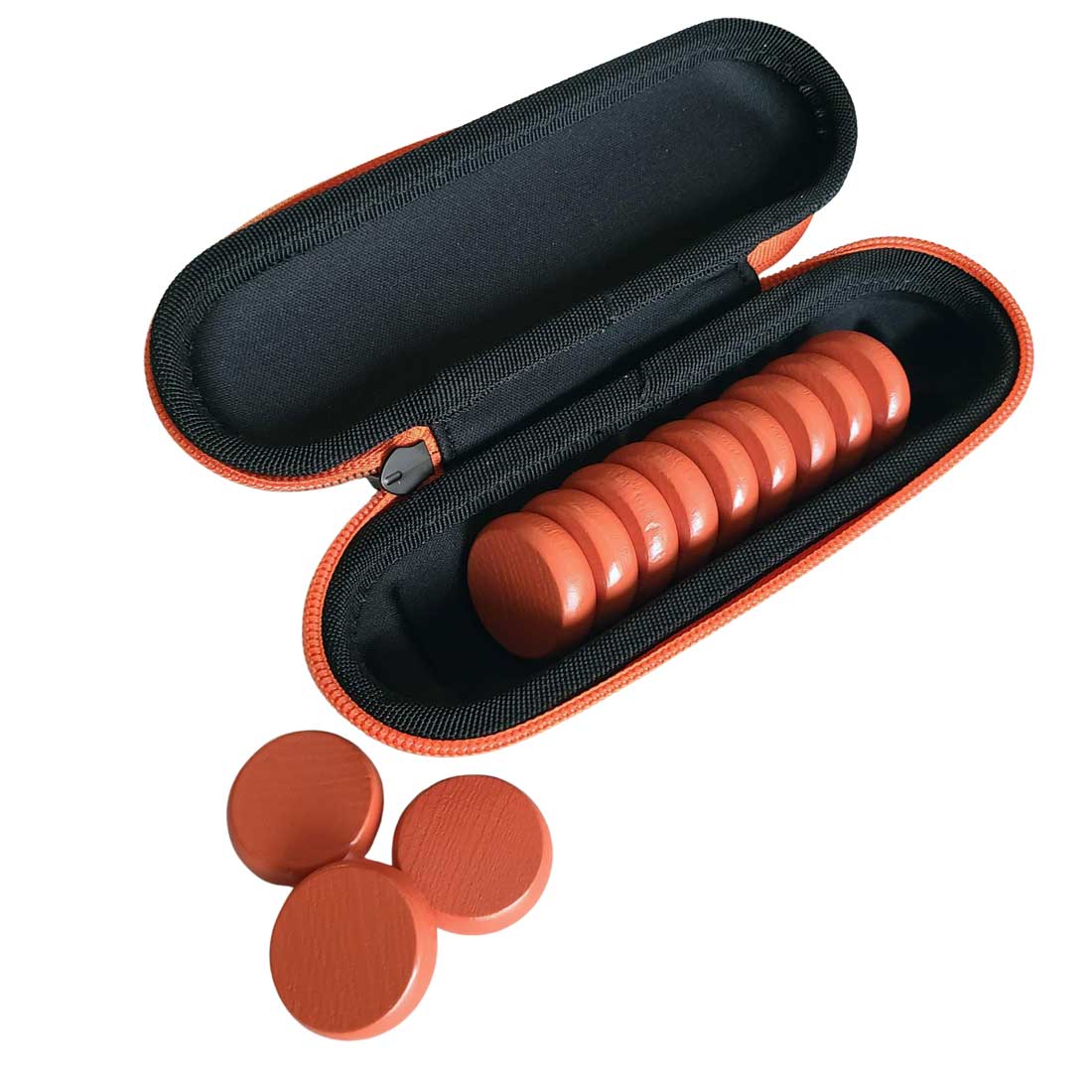 Premium Glazed Wooden Crokinole Discs with Hard Carry Case, 13 Discs - Image 11