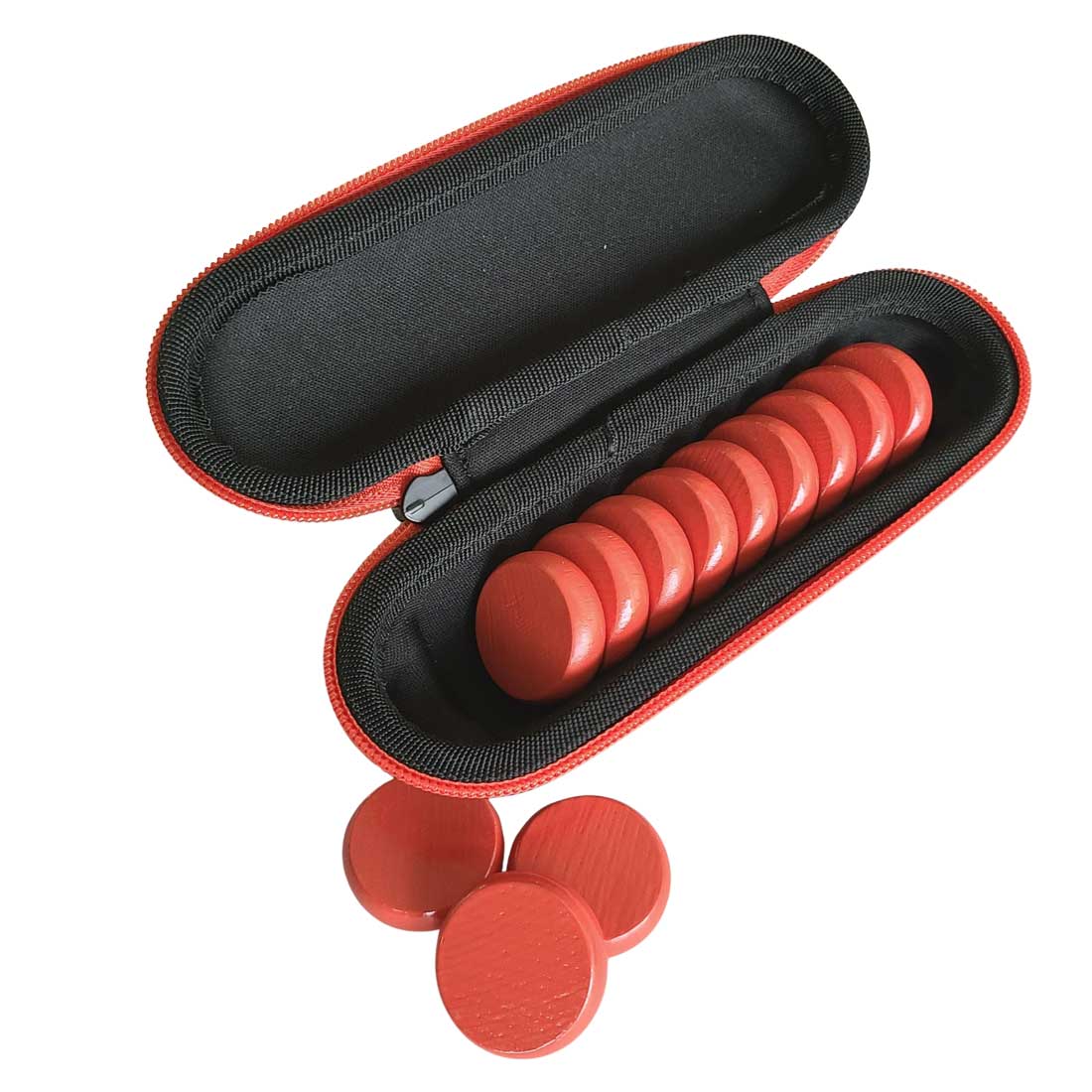 Premium Glazed Wooden Crokinole Discs with Hard Carry Case, 13 Discs - Image 12
