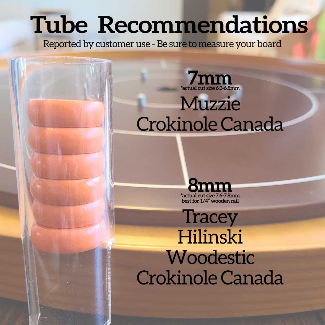 Translucent 20 Holder Tube Set for Crokinole Rail - Image 3
